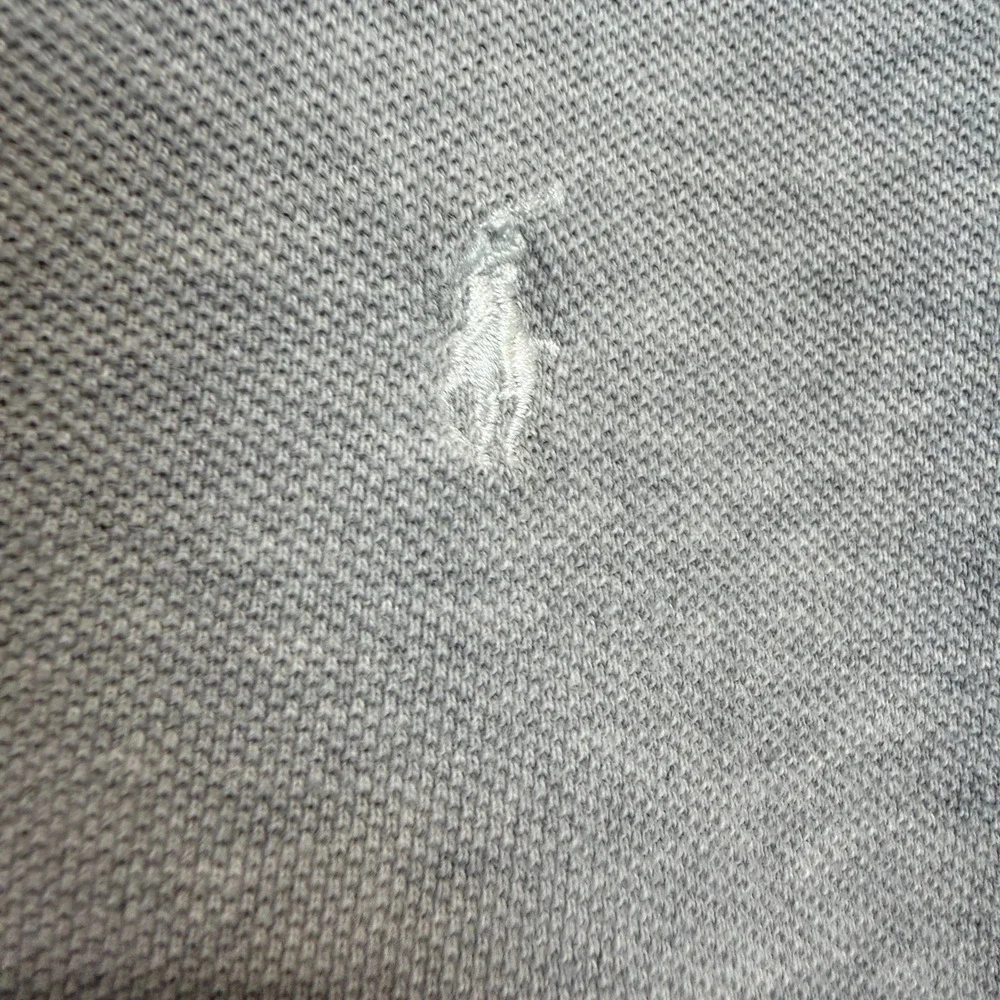 Vintage Ralph Lauren Polo Shirt Womens XL Slim Fit Gray Summer Pique Knit Y2K